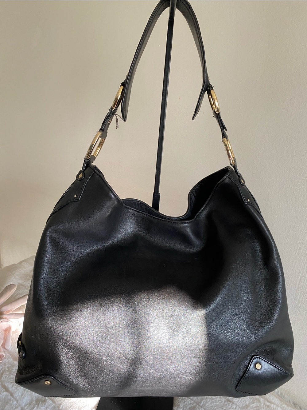 Cole Haan Large Village Hobo In Black Leather